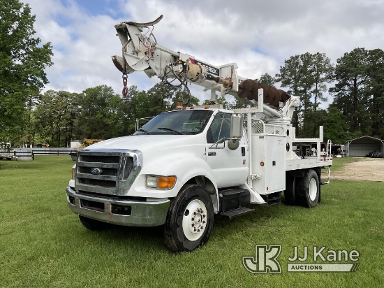 (Livingston, TX) Terex/Telelect Commander 4047, Digger Derrick rear mounted on 2008 Ford F750 Flatbe