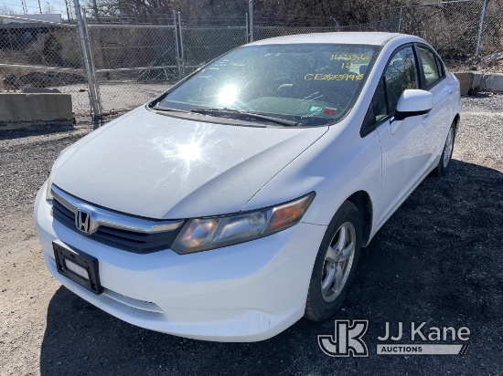 2012 Honda Civic 4-Door Sedan Runs Rough & Moves, Body & Rust