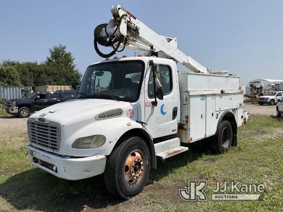 Altec AT37G, Articulating & Telescopic Bucket Truck mounted behind cab on 2004 Freightliner M2 106 U