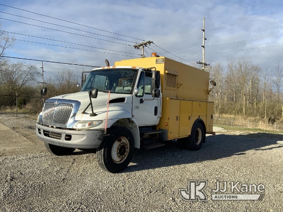 2007 International 4300 Air Compressor/Enclosed Utility Truck Runs & Moves) (Warn Engine Light On, O