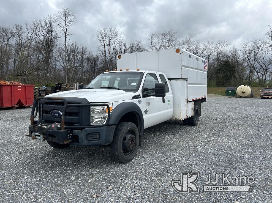2015 Ford F550 4x4 Extended-Cab Chipper Dump Truck Runs & Moves, Dump Not Operating Condition Unknow