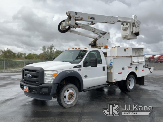 Altec AT37G, mounted behind cab on 2016 Ford F550 4x4 Service Truck Runs, Moves & Operates