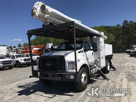 Altec LR758, Over-Center Bucket Truck center mounted on 2016 Ford F750 Flatbed/Utility Truck Runs & 