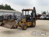 (San Antonio, TX) 2007 John Deere 310J Tractor Loader Backhoe, Hydraulic leaks. Jump to start, start