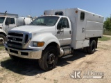 (San Antonio, TX) 2011 Ford F750 Chipper Dump Truck Runs & Moves) (Jump to Start, Low Engine Power,