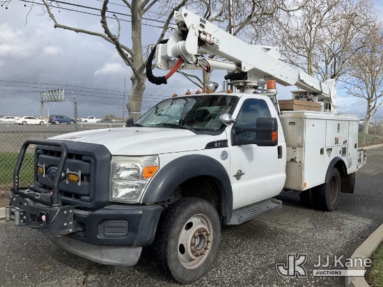 Altec AT37G, Bucket Truck mounted behind cab on 2012 Ford F-550 4x4 Service Truck Runs, Moves, & Upp