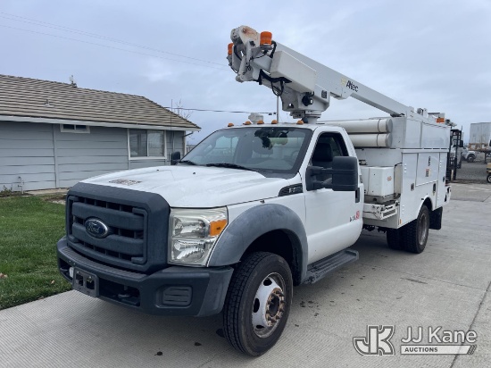 Altec AT200-A, Telescopic Non-Insulated Bucket Truck mounted behind cab on 2012 Ford F450 Service Tr