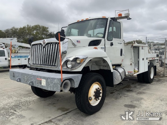 2012 International 7300 4x4 Reel Loader Truck Runs Rough, Needs Fuel, Fuel Leak)( Cab, Fuel Tank, Bo