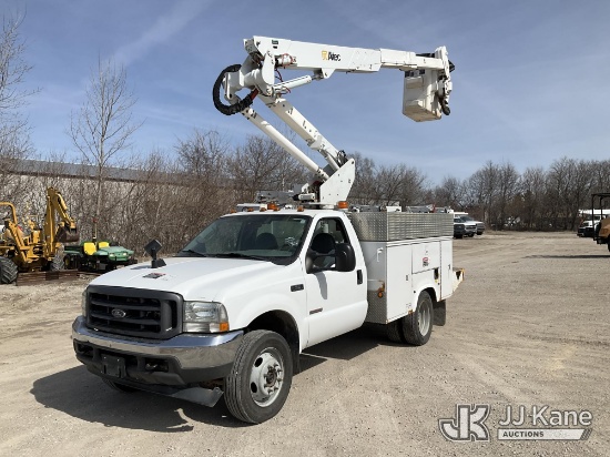 Altec AT37G, Articulating & Telescopic Bucket Truck mounted behind cab on 2004 Ford F550 4x4 Service