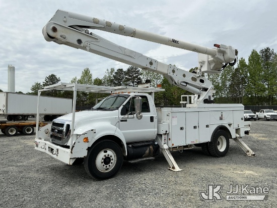 (China Grove, NC) Altec AA55E-MH, Articulating Material Handling Bucket Truck rear mounted on 2012 F