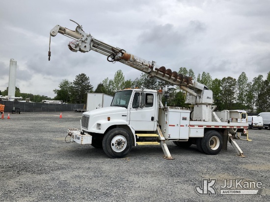 (China Grove, NC) Altec D845A-BR, Digger Derrick rear mounted on 2003 Freightliner FL80 Utility Truc