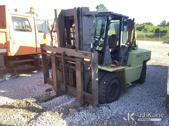 (Villa Rica, GA) Clark DPH70K Rubber Tired Forklift, (GA Power Unit) Not Running, Condition Unknown,
