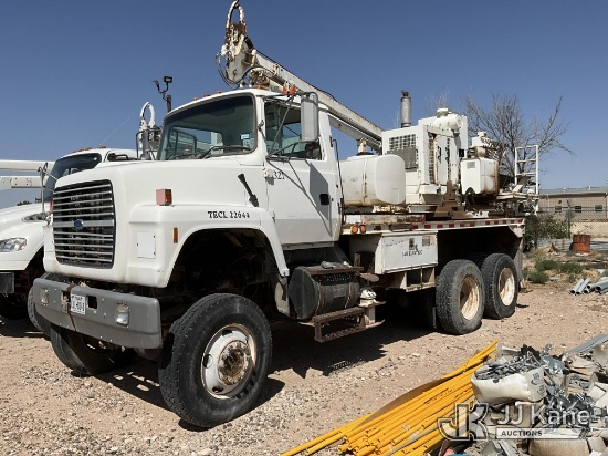 (Midland, TX) Altec TD7, Pressure Digger mounted on 1997 Ford LNT8000 T/A Flatbed Utility Truck Not 