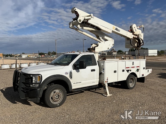 (Tahoka, TX) Altec AT41-M, Articulating & Telescopic Material Handling Bucket Truck mounted behind c