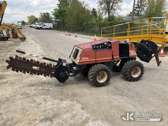 (South Beloit, IL) 2006 Ditch Witch 410SX Walk-Behind Rubber Tired Trencher Runs & Operates