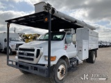 (Waxahachie, TX) Altec LR756, Over-Center Bucket Truck mounted behind cab on 2012 Ford F750 Chipper 