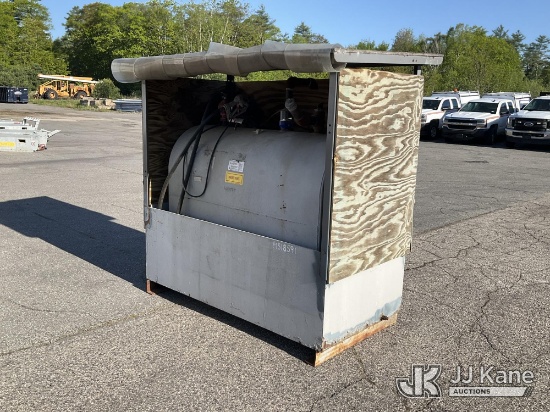 (Wells, ME) 275-Gallon Fuel/Diesel Storage Tank w/pump. Containment Measures 72 in. L x 36 in. W x 2