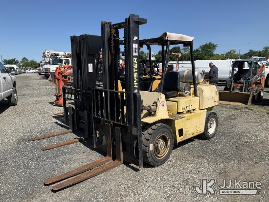 (Plymouth Meeting, PA) Hyster H80XL Cushion Tired Forklift Runs Rough & Moves, Jump To Start Not Cha