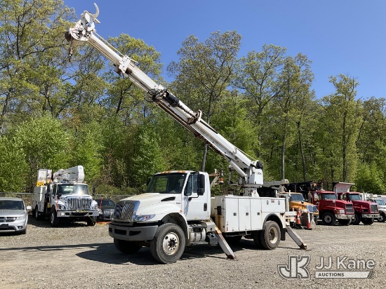 (Shrewsbury, MA) Altec DM47B-TR, Digger Derrick rear mounted on 2016 International 4300 Flatbed/Util