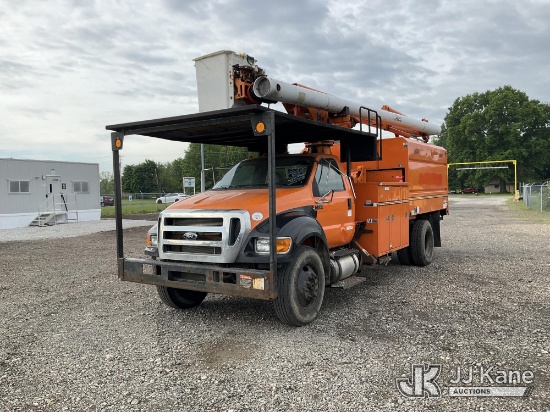(Louisville, OH) Altec LR760E70, Over-Center Elevator Bucket mounted behind cab on 2013 Ford F750 Ch