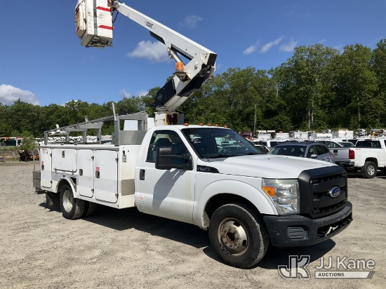 (Shrewsbury, MA) Versalift TEL29, Telescopic Non-Insulated Bucket Truck mounted behind cab on 2012 F
