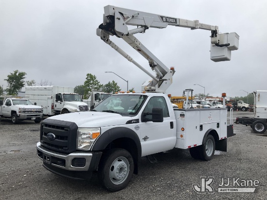 (Plymouth Meeting, PA) HiRanger LT38, Articulating & Telescopic Bucket Truck mounted behind cab on 2