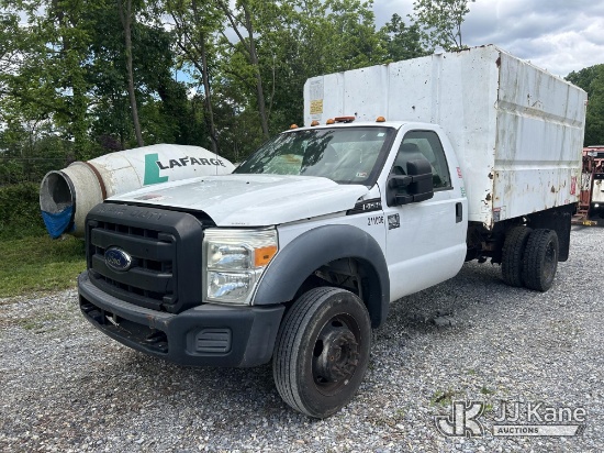 (Hagerstown, MD) 2012 Ford F550 4x4 Chipper Dump Truck Not Running, No Power, Conditions Unknown, Bo