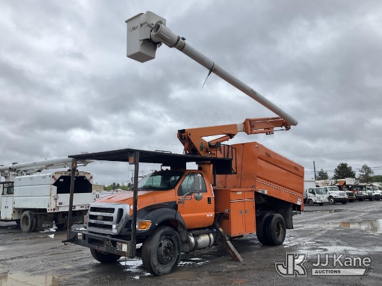 (Rome, NY) Altec LR756, Over-Center Bucket Truck mounted behind cab on 2013 Ford F750 Chipper Dump T