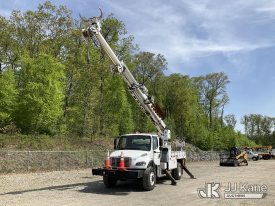 (Shrewsbury, MA) Altec DM47BBR, Digger Derrick rear mounted on 2014 Freightliner M2 106 4x4 Utility 
