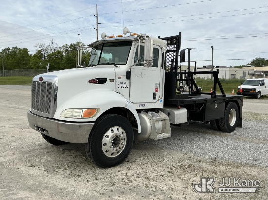 (Fort Wayne, IN) 2009 Peterbilt 335 Flatbed Truck Not Running, Condition Unknown) (Driveshaft Remove