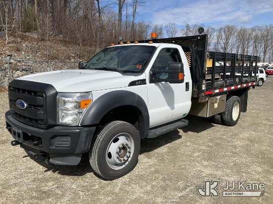 (Shrewsbury, MA) 2012 Ford F550 4x4 Flatbed Truck Runs & Moves) (Rust Damage