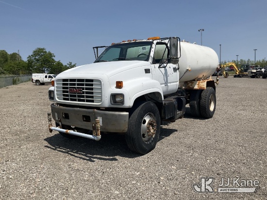 (Louisville, OH) 2000 GMC C7500 Tank Truck Runs & Moves, Engine Light On, Paint Damage, Body & Rust