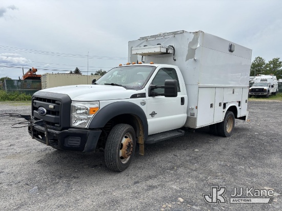 (Plains, PA) 2013 Ford F550 4x4 Enclosed High-Top Service Truck Runs & Moves, Body & Rust Damage