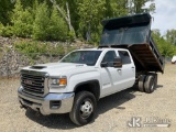 (Shrewsbury, MA) 2018 GMC Sierra 3500HD 4x4 Crew-Cab Dump Truck Runs, Moves & Dump Operates) (Check