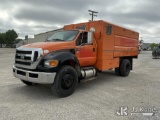 (Fort Wayne, IN) 2015 Ford F750 Chipper Dump Truck Not Running, Condition Unknown) (Cranks) (Seller