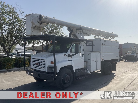 (Jurupa Valley, CA) Altec LRV-56, Over-Center Bucket Truck mounted behind cab on 2006 GMC C7C042 Chi