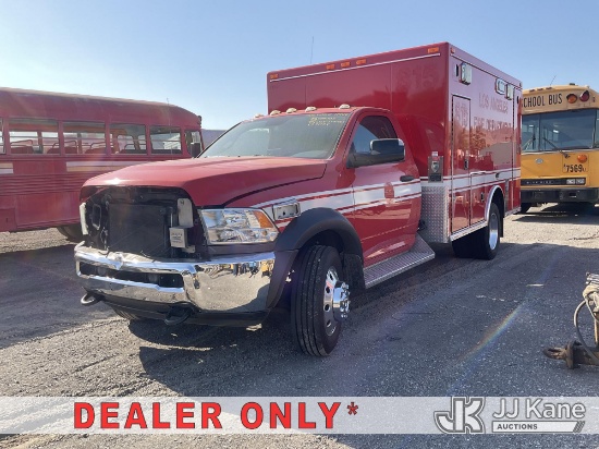 (Jurupa Valley, CA) 2014 Dodge RAM 4500 Ambulance Runs & Moves) (Missing Front End, Driver Side Susp