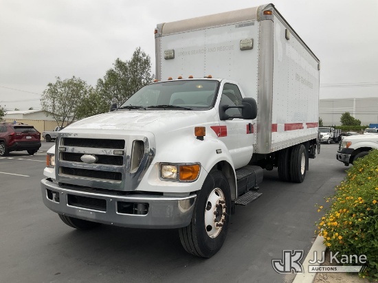 (Jurupa Valley, CA) 2008 Ford F650 Cutaway Van Body Truck Runs, Moves, & Lift Gate Operates