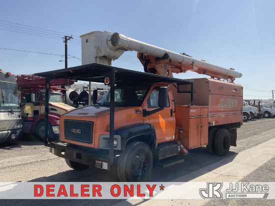 (Jurupa Valley, CA) Altec LRV 55, , 2008 GMC C7500 Chipper Dump Truck Runs & Moves, ABS Light On, Ai