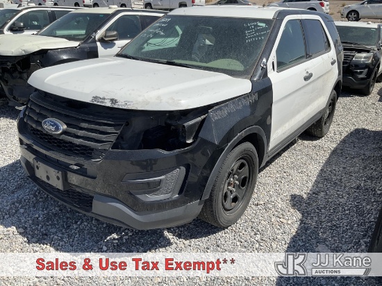 (Las Vegas, NV) 2018 Ford Explorer AWD Police Interceptor Sport Utility Vehicle Wrecked, Airbags Dep