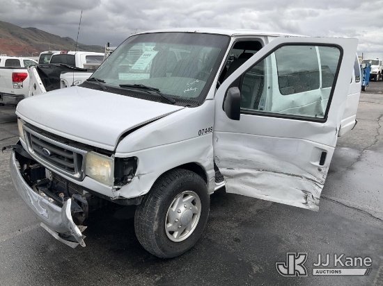 (Salt Lake City, UT) 2007 Ford E350 Cargo Van Wrecked, Not Running, Condition Unknown