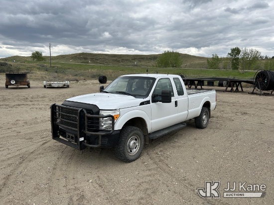 (Havre, MT) 2012 Ford F250 4x4 Extended-Cab Pickup Truck Runs & Moves) (Seller States: Rebuilt Front