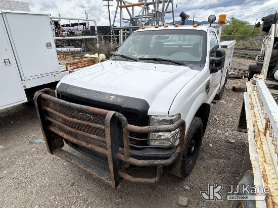 (Missoula, MT) 2009 Ford F350 4x4 Service Truck, Blown motor. Not Running, Condition Unknown, Blown