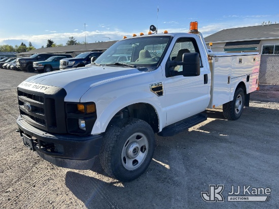 (Kalispell, MT) 2009 Ford F350 4x4 Enclosed Service Truck Runs & Moves) (Jump To Start, Driver Door