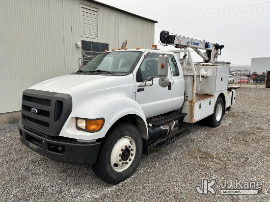 (Butte, MT) 2013 Ford F750 Utility Truck Runs, Moves, & Crane Operates) (Rear Seat Removed