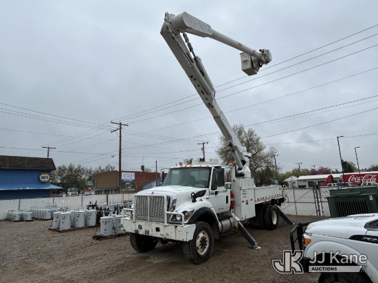 (Lewistown, MT) altec AM60, Over-Center Material Handling Bucket Truck rear mounted on 2009 Internat