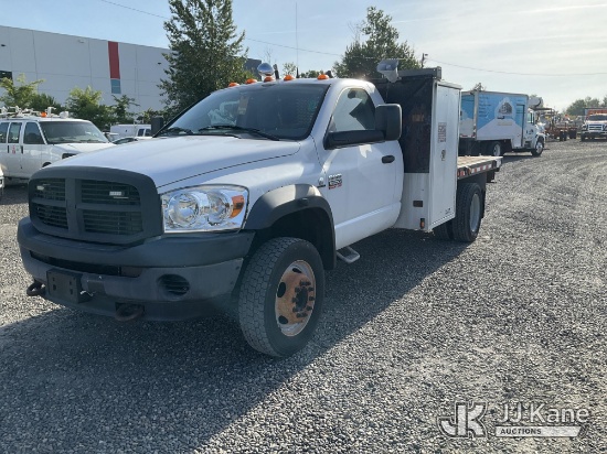 (Portland, OR) 2008 RAM 5500 4x4 Flatbed/Service Truck Runs & Moves)(Check Engine Light On, Jump to