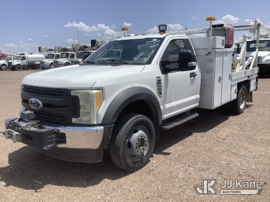 (Phoenix, AZ) 2017 Ford F550 4x4 Service Truck Not Running, Condition Unknown, Cranks, ABS & Tractio