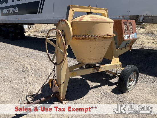 (Sparks, NV) 1991 Stone 95CM Concrete Mixer Towable Seller States: Motor Turns But Does Not Run, Bad
