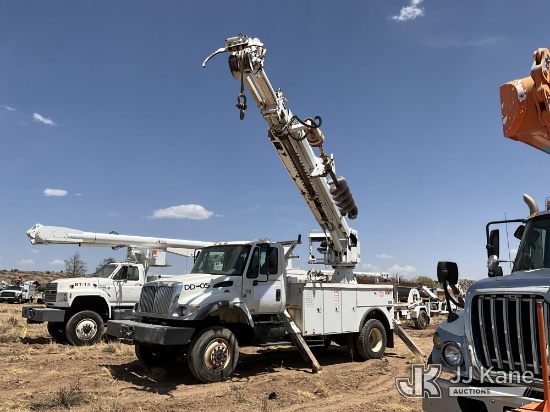 (Cliff, NM) Altec DM47-TR, Digger Derrick rear mounted on 2004 International 7300 4x4 Utility Truck 